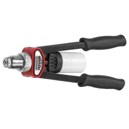 Modeco Zweihand-Frontnietmaschine mit Revolverkopf 325 mm – MN-40-023