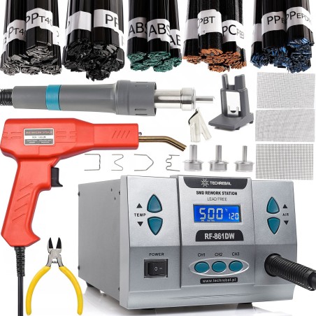 Kunststoffschweißgerät und Lötstation Techrebal RF-861DW 1000 W mit Klebstoff-Set