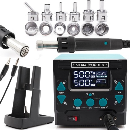 Heißluft-Lötstation Yihua 993DM-IV 1000 W mit Halterung für den Lötkolben