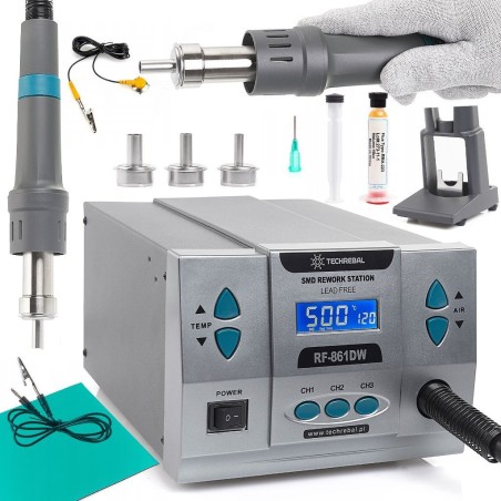 Lötstation Techrebal RF-861DW 1000 W Heißluft-Set mit Unterlage