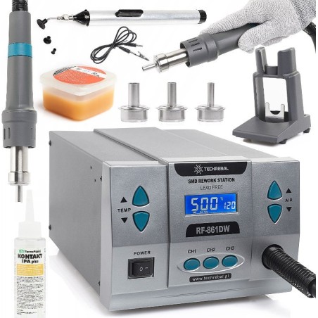 Präzisions-Heißluft-Lötstation Techrebal RD-861DW 1000 W mit Flussmittel-Set