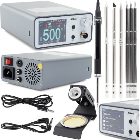 Lötstation 200 W Aixun T3A, 6x Lötspitzen T12, J02, KU, IL, B, BL, KR