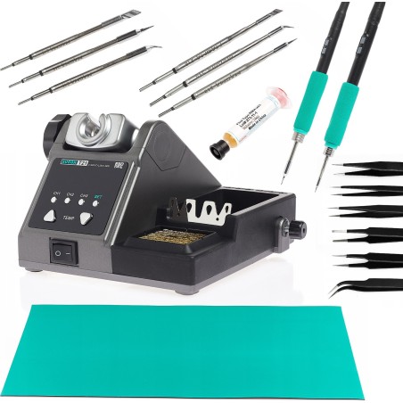 Professionelle Lötstation Sugon T21 mit Lötspitzen C210 und C245 sowie Lötmatte