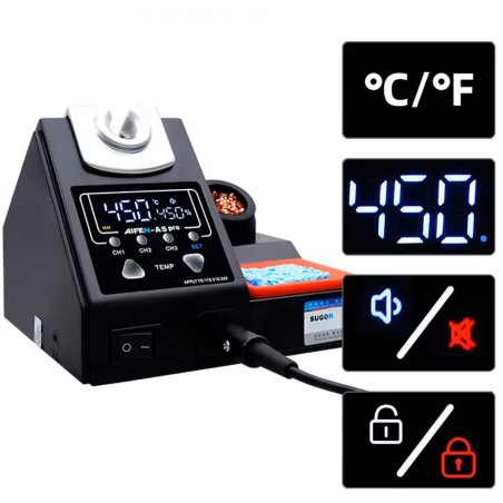 Professionelle Lötstation Aifen A5 Pro 160 W, 2 Lötkolben (C115, C210), 6 Lötspitzen