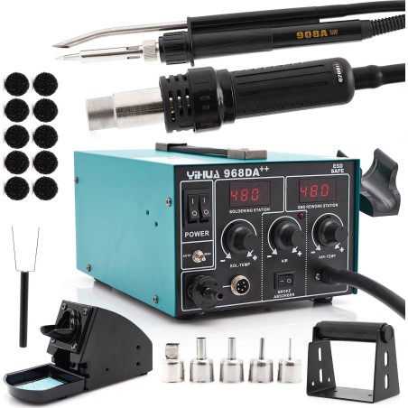 Techrebal HOT AIR LÖT-ABSAUGUNG 4-IN-1 YIHUA 968DA++ LÖTSTATION