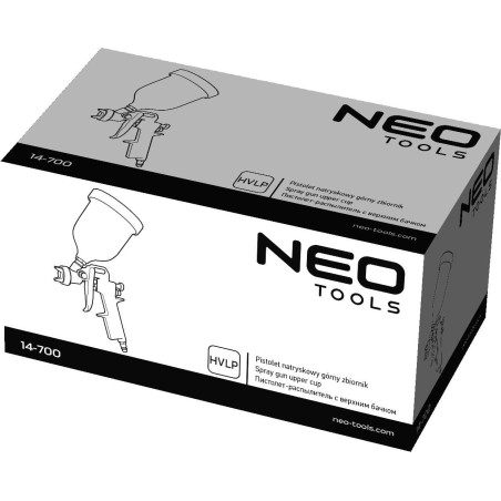 Neo-Lackierpistole mit oberem Behälter (0,6 l), Düse 1,4 mm, HVLP (14-700)