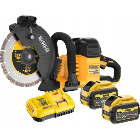 Dewalt 54 V XR FV 230-mm-Kapp- und Gehrungssäge, 2 × 9 Ah