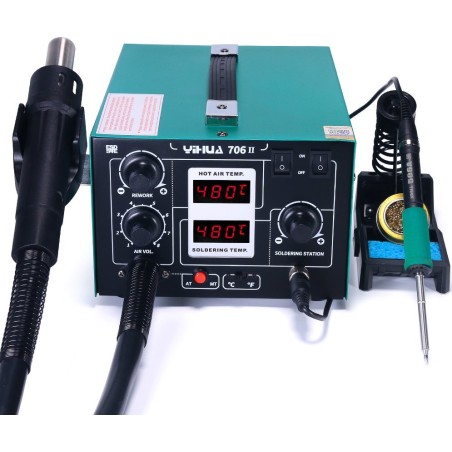Heißluft-Lötstation Yihua 706 II Lötkolben Lötpaste Flussmittel Zinn Werkzeuge