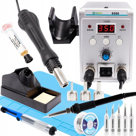 Techrebal 2-in-1-Lötstation HOTAIR Lötkolben 8586 Lötspitzen