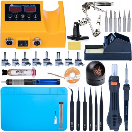 Rosfix LÖTSTATION DÜSEN ABSAUGVORRICHTUNG LÖTSPITZEN HAND FLUSSMIITT PINZETTE REINIGER FLECHTKABEL