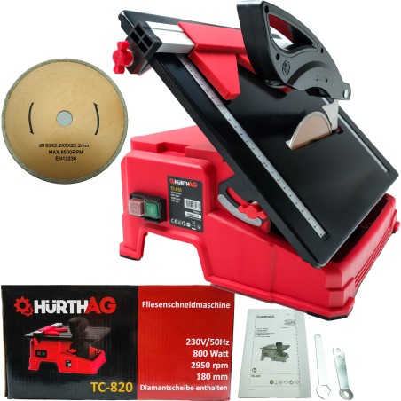 HurthAG Fliesenschneidemaschine HurthAG TC-820 (800 W, 2950 U/min + 180-mm-Sägeblatt)