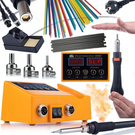 Rosfix 2-in-1-Lötstation – Rosfix Orange Husky Heißluftlötkolben, 660 W + Lötzinn