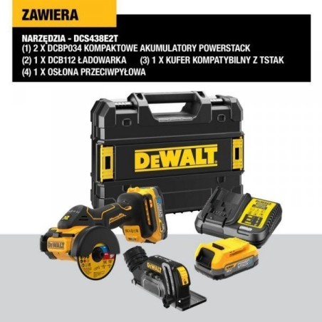 Dewalt 18-V-Kappsäge 76 mm, 2 x 1,7 Ah, POWERSTACK, DCS438E2T