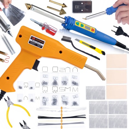 Rosfix Lötkolben BLUE KONG 120 W + Tacker mit 200 Heftklammern + 800 Heftklammern in 8 Ausführungen