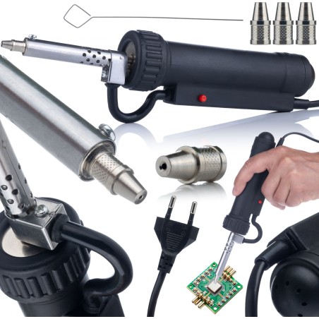 Rosfix Lötkolben mit elektrischem Absauggerät für Zinn, leistungsstark, 350 W, 3 Spitzen