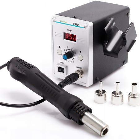 Lötstation, Schweißgerät, Heißluftlötkolben Techrebal 858D – Kunststoff-Set
