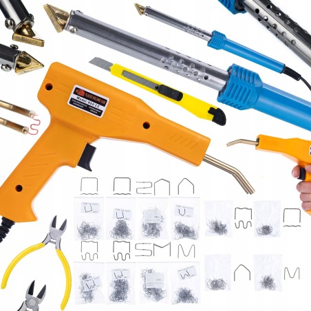 Rosfix Lötkolben und Bügeleisen BLUE LARK 80 W + Heftgerät mit 200 Heftklammern + 800 Heftklammern in 8 Ausführungen