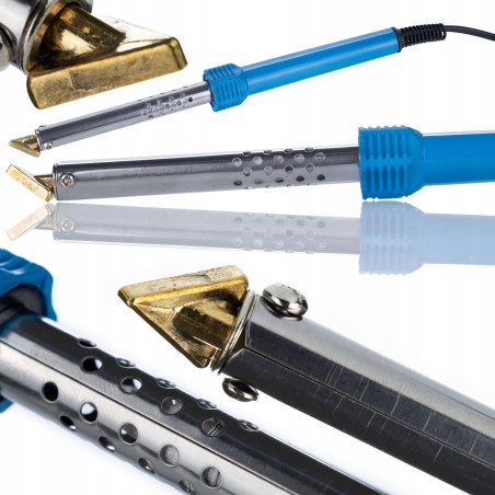 Rosfix Lötkolben/Bügeleisen BLUE LARK 80 W – Kunststoffschweißen + Heftklammergerät mit 200 Heftklammern