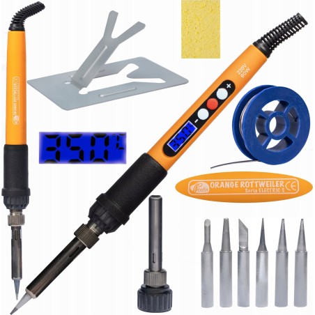 Rosfix Set: Präzisionslötkolben mit Display, 6 Spitzen, Holzbrandmalerei, Box