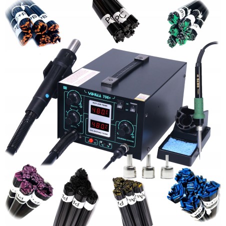 Techrebal Set: Kunststoffschweißgerät Yihua 706 + Klebstoff PLAST1