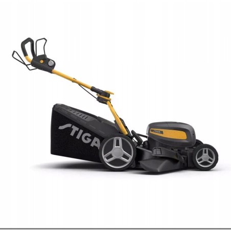 STIGA COMBI 753e V Akku-Rasenmäher mit Antrieb + 2 Akkus à 7,5 Ah + Doppel-Ladegerät