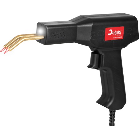 Delphi Tools Kompakte Kunststoff-Heftmaschine + 800 Heftklammern, schwarz