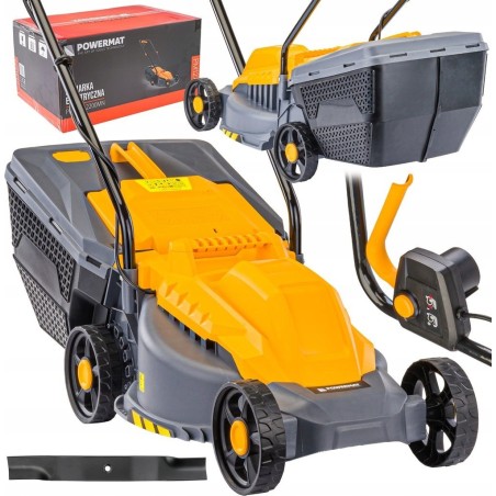 ELEKTRISCHER RASENMÄHER 2200 W, 32 CM SCHNEIDBREITE, LEICHT, GROSSER GRASFANGKORB 30 L