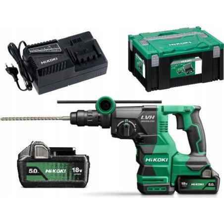 HIKOKI. HAMMERBOHRMASCHINE 18 V DH1826DCWPZ 3,2 J 2x5,0 Ah BL HITSYSTEM + 13-mm-Bohrfutter