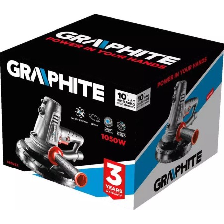 Graphite-Schleifmaschine Gips-Schleifmaschine 1050 W, Scheibe 225 mm, mit Staubabsaugung 59G262