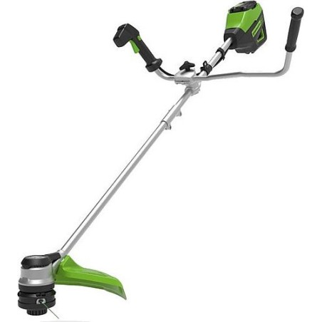 Greenworks 60-V-Rasentrimmer, Trimmer, Fahrradhalterung, bürstenloser Motor (GD60BCB)