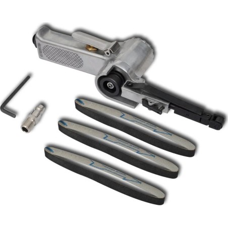 vidaXL Schleifmaschine – Druckluftschleifmaschine mit 3 Schleifbändern