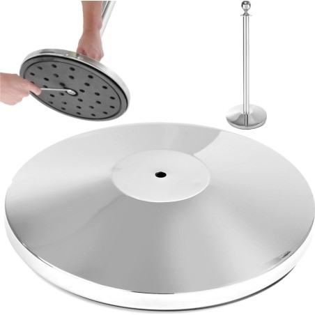 Hendi Sockel für Absperrpfosten, verchromt, silberfarben, Durchmesser 360 mm – Hendi 810484 Sockel für Absperrpfosten, verchromt