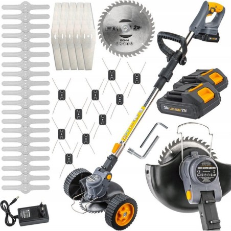 AKKU-TRIMMER, RÄDER-TRIMMER 2X 21 V, 2 Ah, MEGA-SET