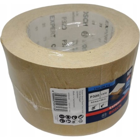 Schleifpapier Bosch Expert C470, 93 mm, K320 (50-Meter-Rolle, für Exzenterschleifer, zum Handschleifen)