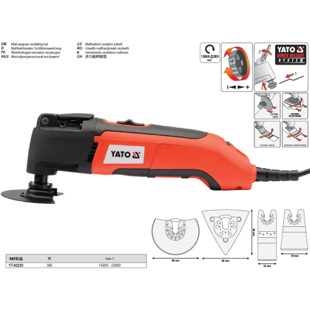 Yato Multifunktions-Oszillationswerkzeug 300 W (YT-82220)