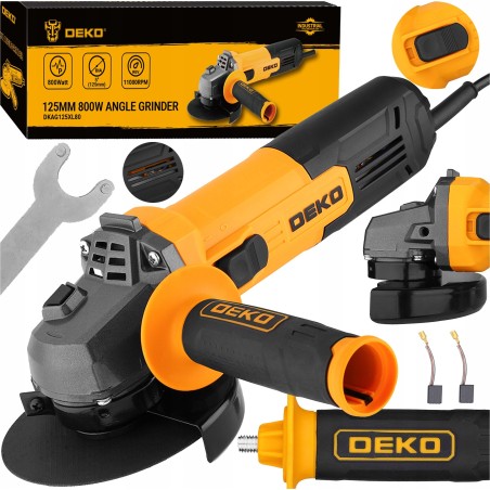 Deko-Schleifmaschine – Winkelschleifer, Netzbetrieb, 125 mm, leistungsstark, DIAX 800 W, leistungsstark, DEKO