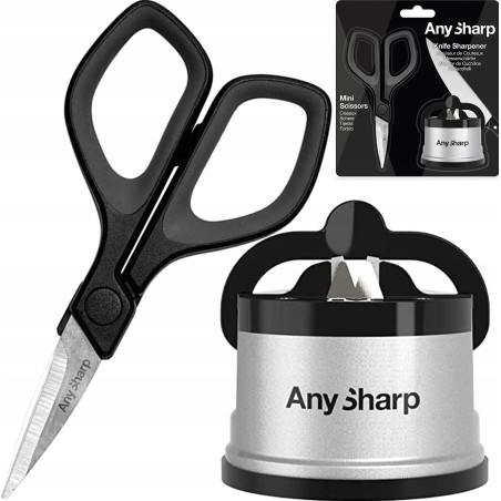 AnySharp Set: AnySharp Classic Silver Anspitzer und Mini-Schere (ASMULTISILSIZZ)