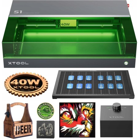 xTool S1 Lasergravurmaschine 40 W, 600 mm/s, Arbeitsbereich 498 x 319 mm