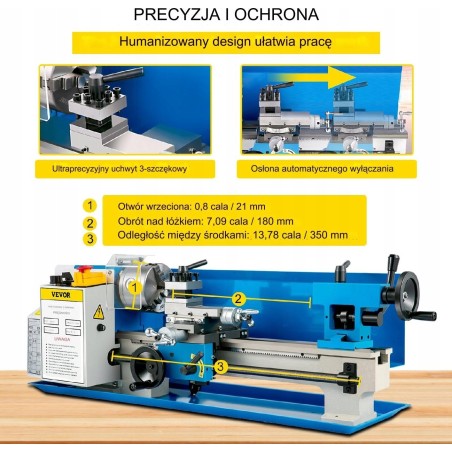 Mini-Tischdrehmaschine und Metallfräse, 550 W