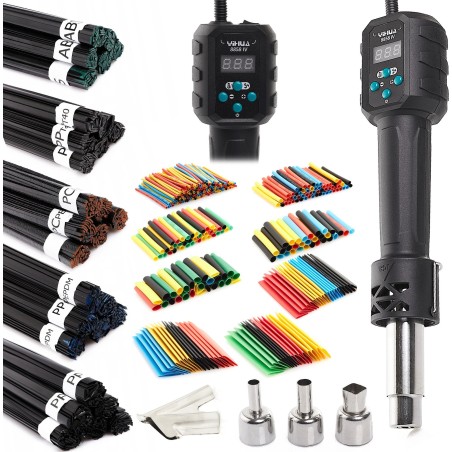 Yihua 8858 IV Heißluft-Schweißgerät für Kunststoff, Heißluftpistole mit 4 Düsen