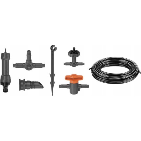 Gardena GARDENA Micro-Drip-System Tropfbewässerungsset für den Balkon, 15 Pflanzen, Tropfer (schwarz/grau, Modell 2023)