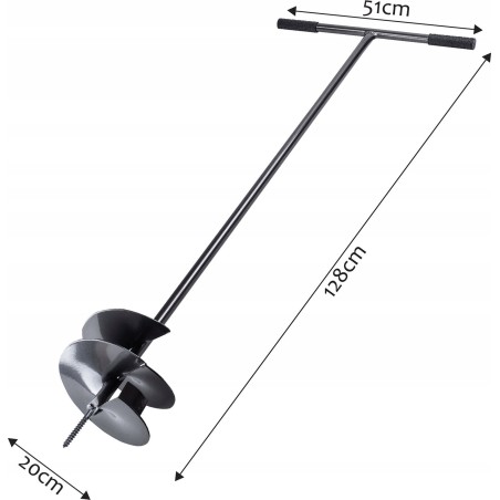 Kadax Handbohrer für Erde, Boden, Erdbohrer 200 mm