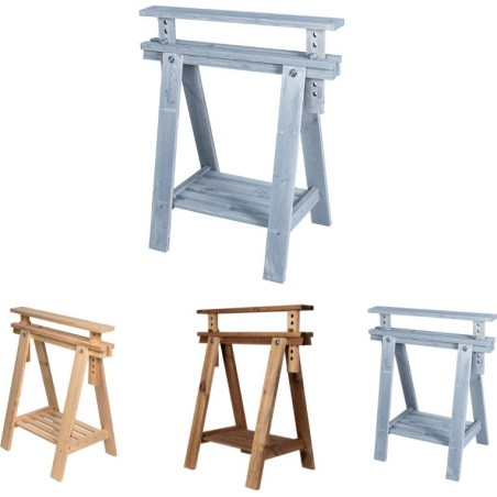 Wamar-Sosenka Verstellbarer Holzspaltbock für unter der Arbeitsplatte, Modell „Kobyłka“, grau, Kiefernholz