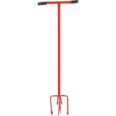 vidaXL Hand-Gartenlockerer, rot, aus Stahl
