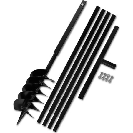 vidaXL Erdbohrer mit Griff, 150 mm, ausziehbar, 5 m, Stahl