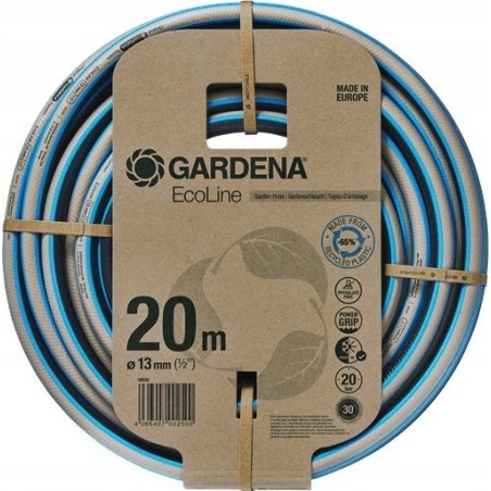 Gardena GARDENA EcoLine Schlauch 13 mm (1/2"), 20 Meter (schwarz/beige, 65 % recyceltes Material)
