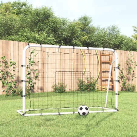 vidaXL Fußball-Trampolin, weiß-schwarz, 184 x 61 x 123 cm, Stahl/PE