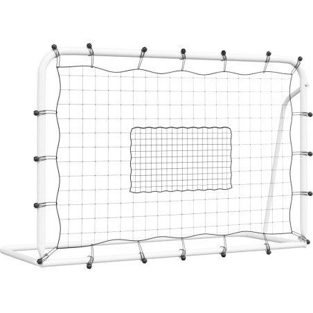 vidaXL Fußball-Trampolin, weiß-schwarz, 184 x 61 x 123 cm, Stahl/PE