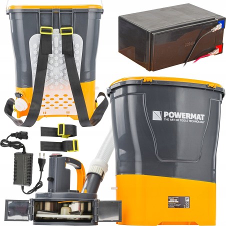 Powermat Akku-Sämaschine, Rucksackstreuer für Grassamen und Dünger, 20 l, 12 V