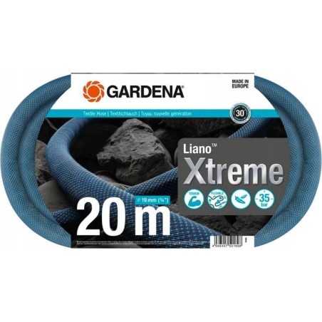 Gardena GARDENA Textilschlauch Liano Xtreme 3/4", 20 Meter (dunkelgrau/orange, Modell 2023)